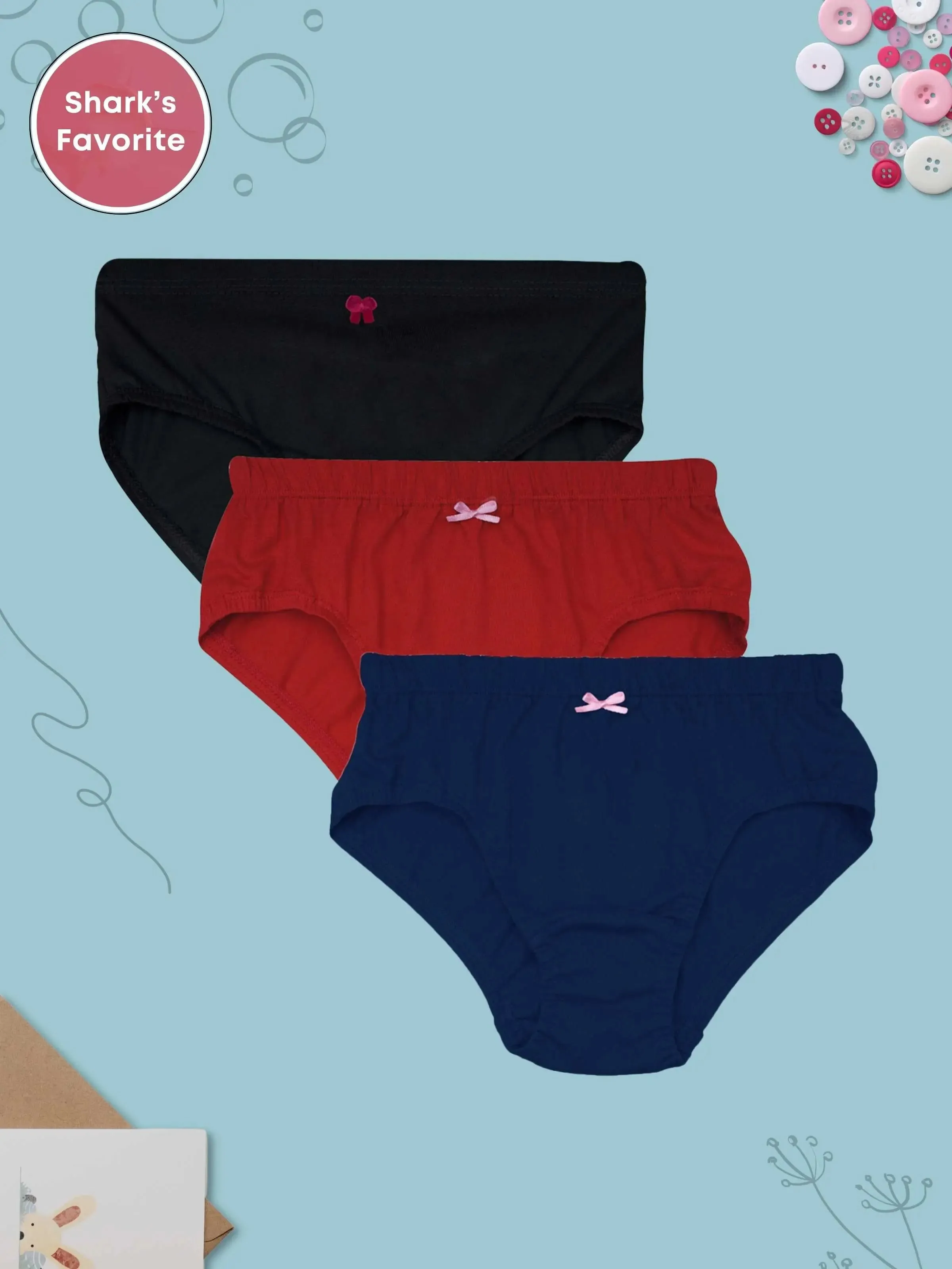 ASSORTED MID-RISE HIPSTER COTTON PANTIES Pack-of-3