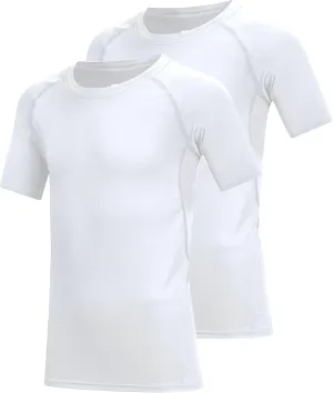 Boys Compression Shirt Short Sleeve Youth Athletic Undershirt Kids Quick Dry Athletic Base Layer T-Shirt for Sports