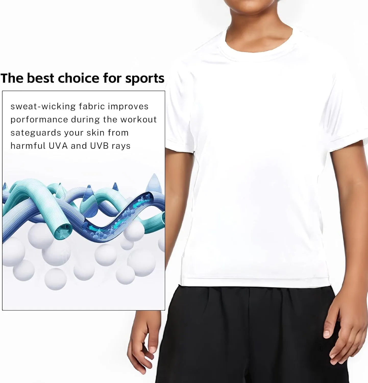 Boys Compression Shirt Short Sleeve Youth Athletic Undershirt Kids Quick Dry Athletic Base Layer T-Shirt for Sports