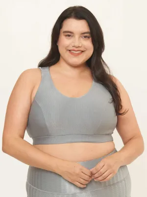 Classic Performance Bra Top- Silver Rib Pattern