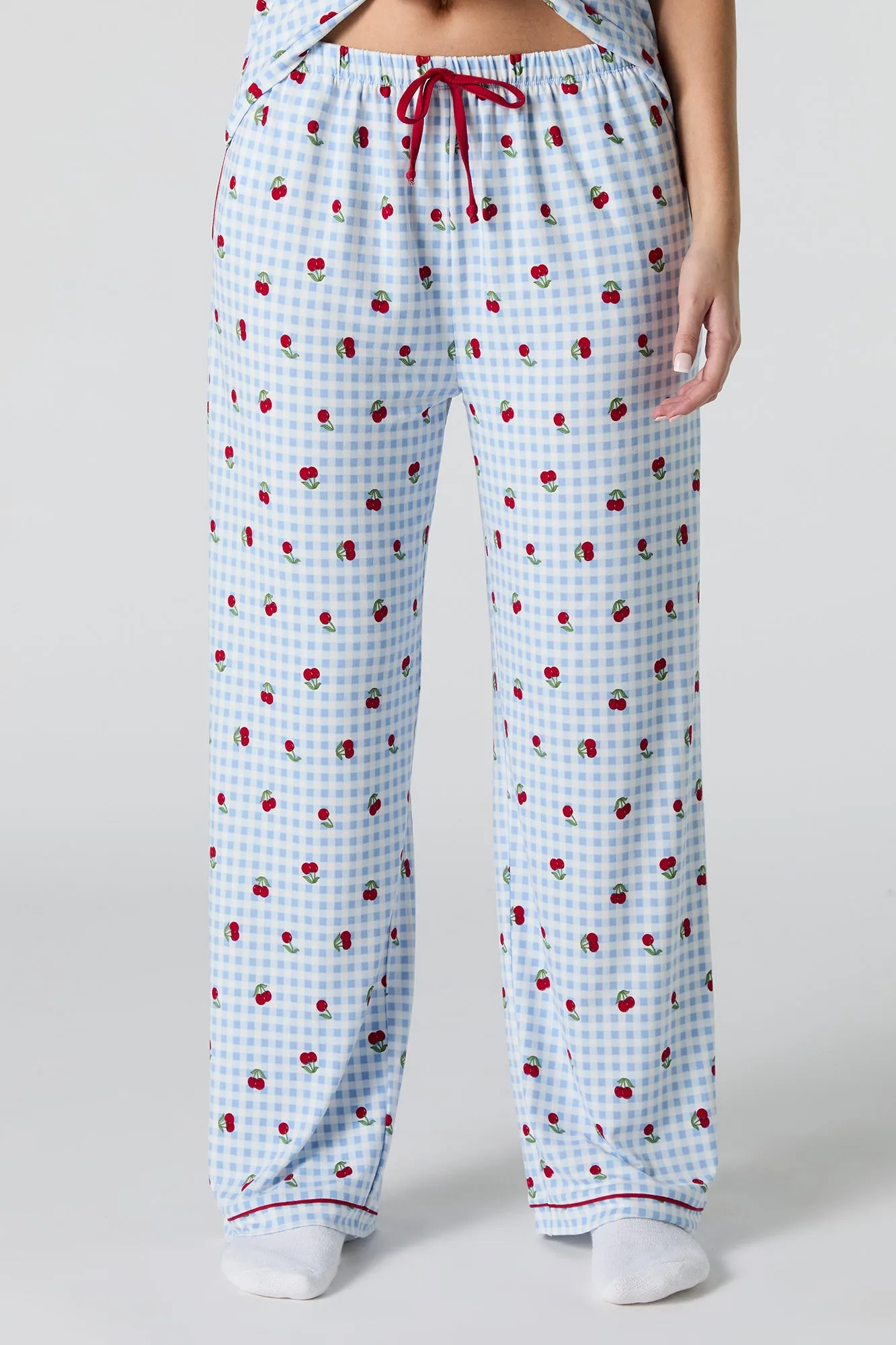 Collared Button-Up Top & Pant 2 Piece Pajama Set