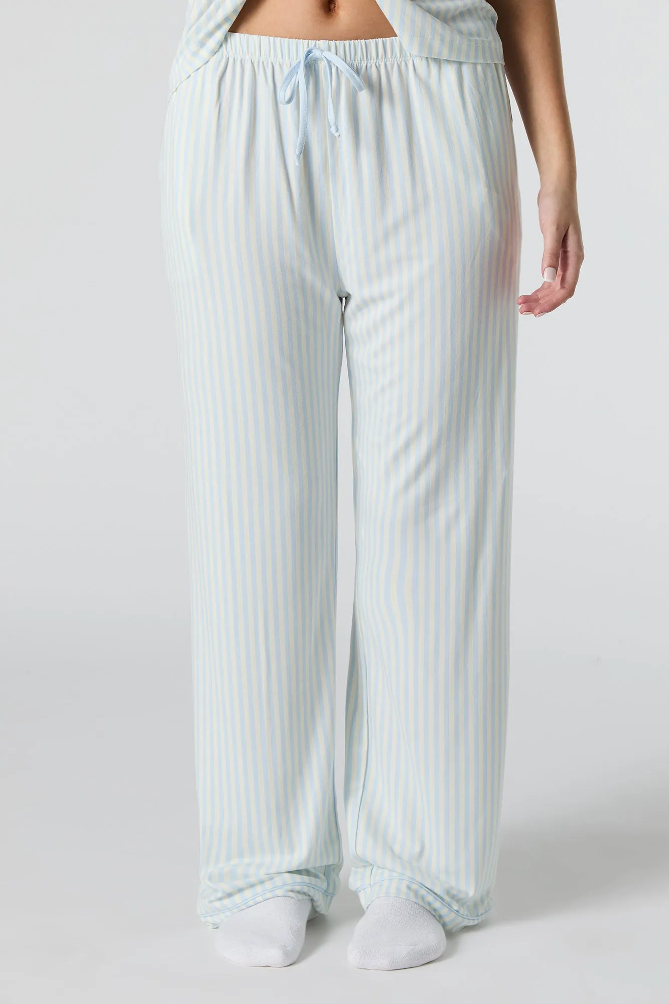 Collared Button-Up Top & Pant 2 Piece Pajama Set