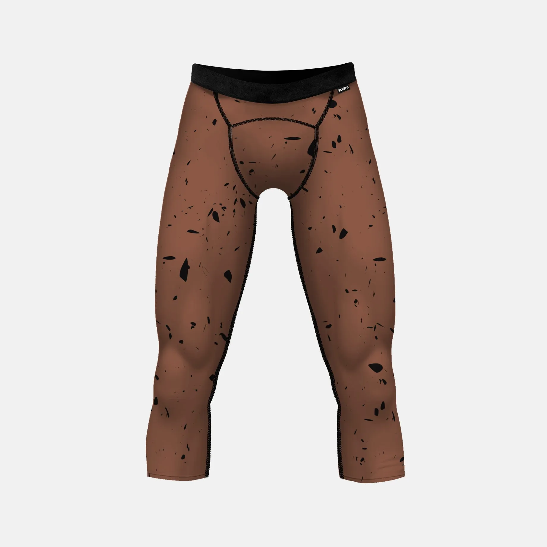 Concrete Brown 3/4 Tights for men