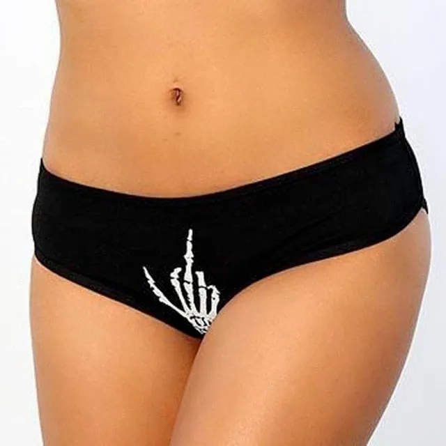 Dreamlikelin Women Sexy Briefs happy hump day skeleton Print Panties Lingerie Underwear Knickers