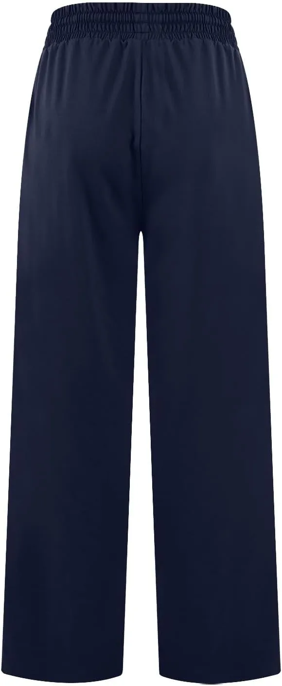 fanmpghleoo Wide Leg Yoga Pants for Women Baggy High Waisted Trousers Lightweight Sweatpants Comfy Lounge Pants with Pockets