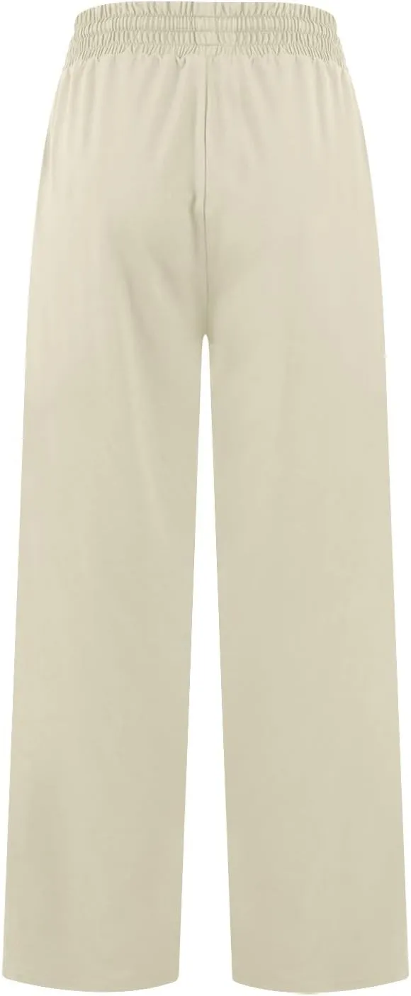 fanmpghleoo Wide Leg Yoga Pants for Women Baggy High Waisted Trousers Lightweight Sweatpants Comfy Lounge Pants with Pockets