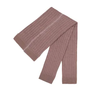 FOOTLESS RIBBED LEGGINGS - lavender pink