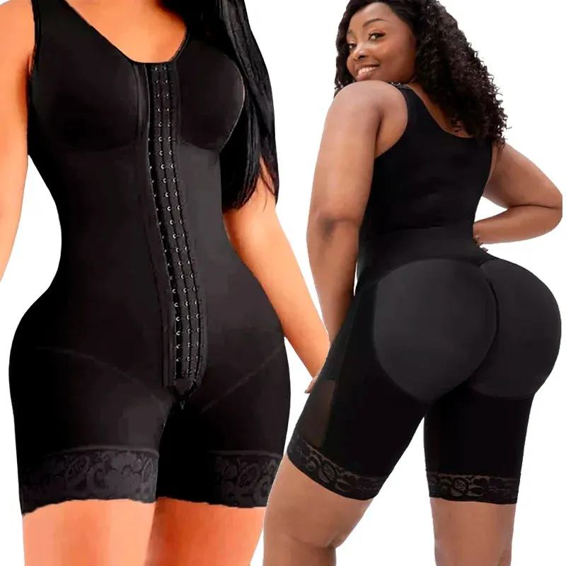 Full Body Shaper High Compression Shapewear Girdle with Brooches | Postpartum Slimming Sheath Belly Fajas Colombianas