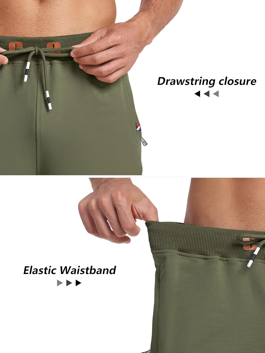 GEEK LIGHTING Mens Shorts Casual Cotton Drawstring Zipper Pockets Elastic Waist Lightweight Summer Athletic Beach Shorts