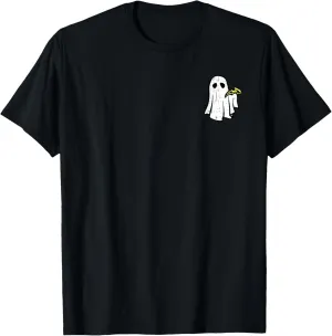 Ghost Eating Pizza Halloween Costume Ghoul Men Women Kids T-Shirt