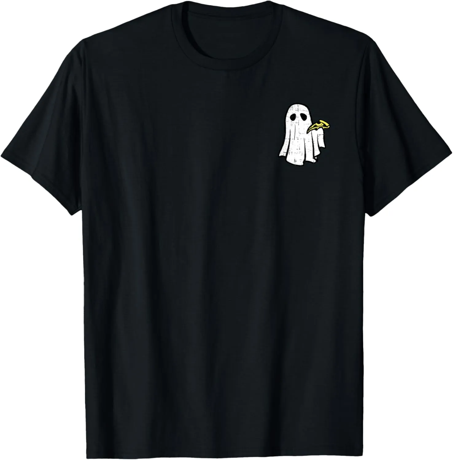 Ghost Eating Pizza Halloween Costume Ghoul Men Women Kids T-Shirt
