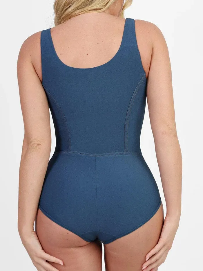 High Support Tummy Control Denim Shapewear Bodysuit