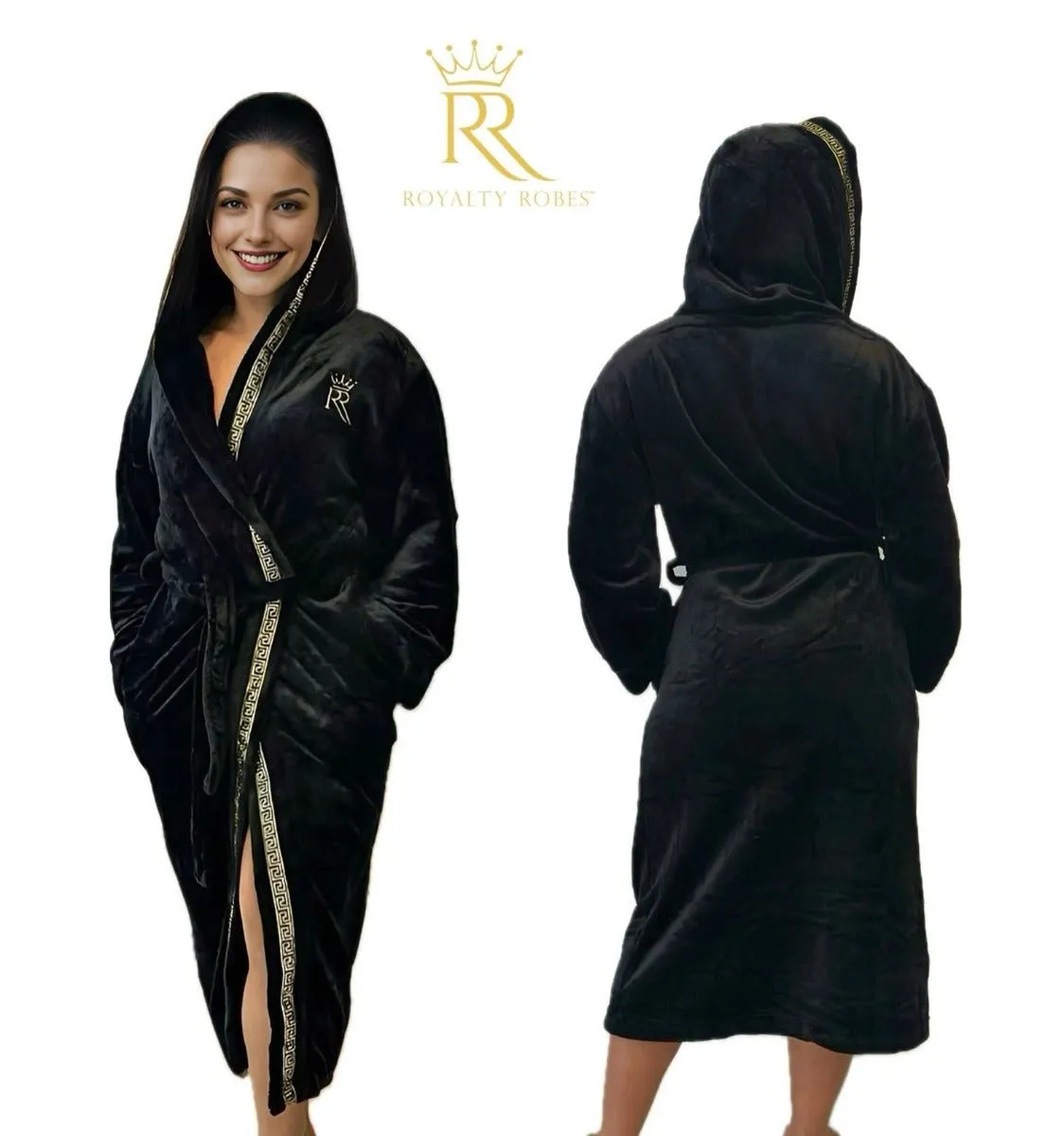 Hooded Royalty Robe With Gold Trim
