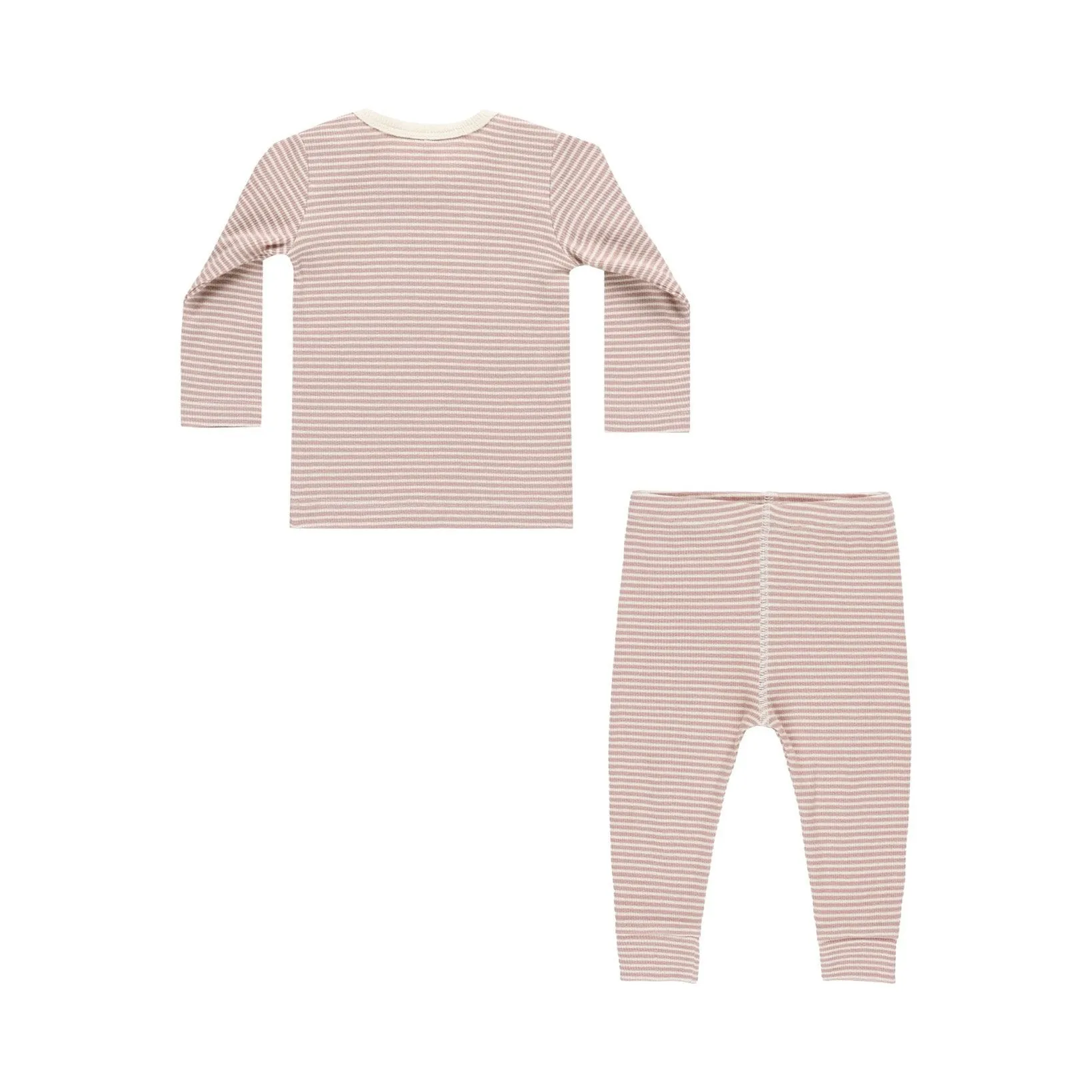 Mauve Stripe Ribbed Tee   Legging Set - Quincy Mae