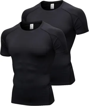 Men's Compression Shirts Short Sleeve Workout Shirt Cool Dry Undershirts Baselayer Sports T Shirts Gym Running Tops
