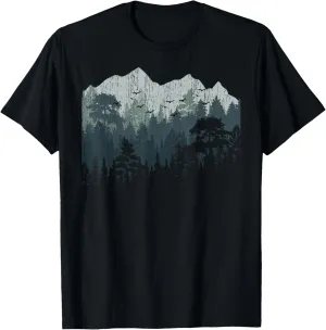 Mountain Nature Hiking Wildlife Trees Outdoor Forest Camping T-Shirt