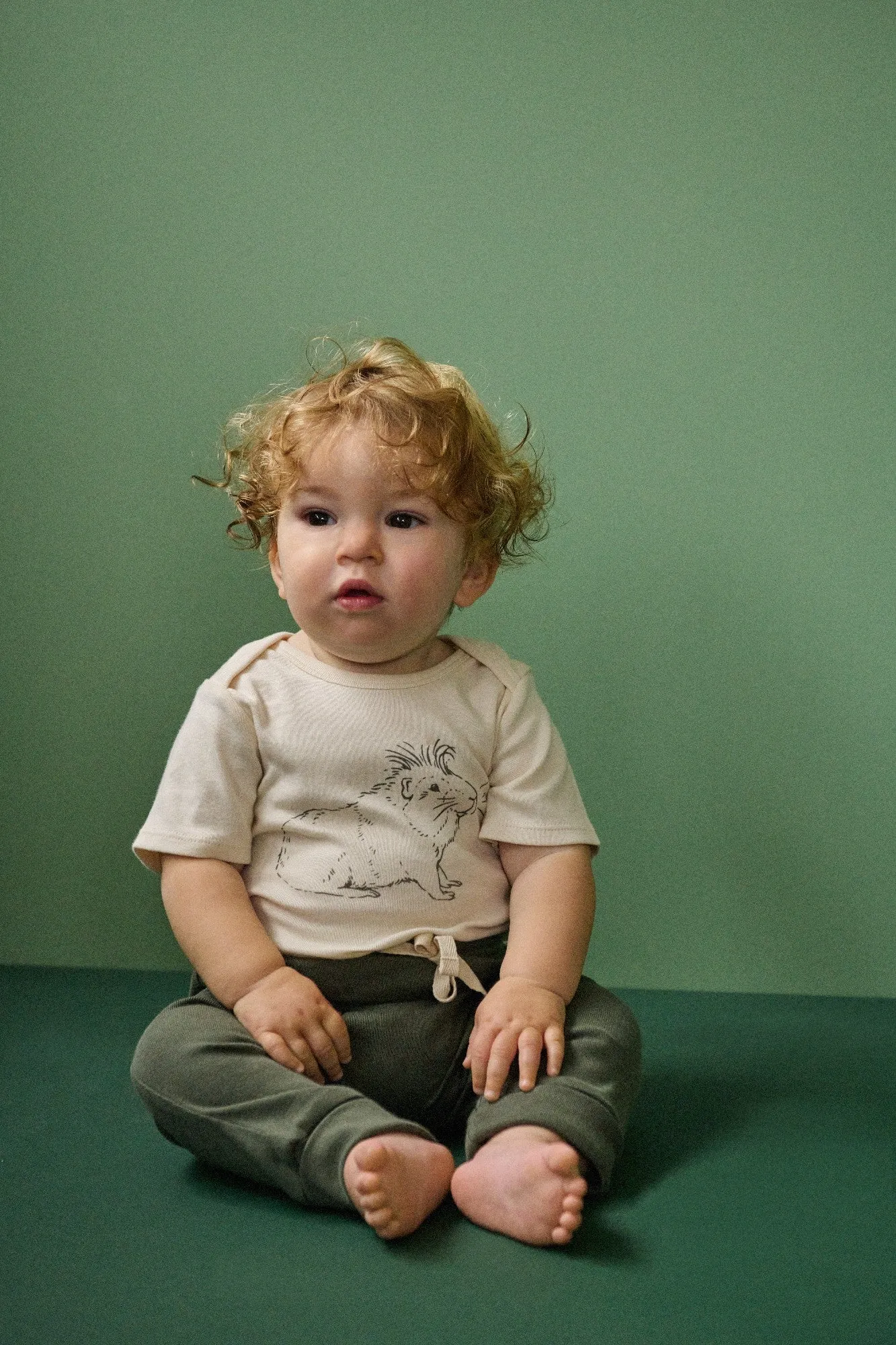 NATURE BABY - DRAWSTRING PANTS: NETTLE