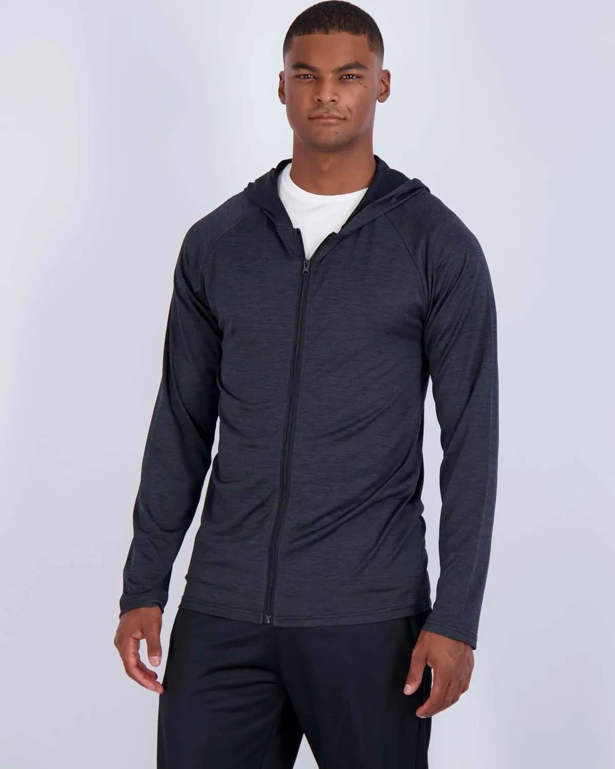 Real Essentials 3 Pack: Mens Dry-Fit Long Sleeve Full Zip Hoodie & Jacket- Athletic Running Jacket (Available in Big & Tall)