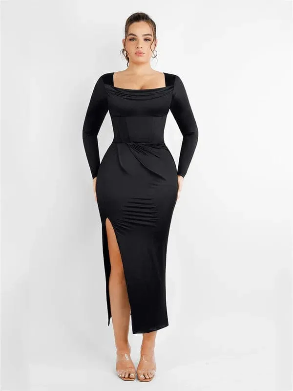 Square Neck Shapewear Tummy Control Bodysuit with Removable Pads