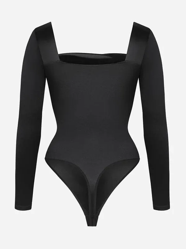 Square Neck Shapewear Tummy Control Bodysuit with Removable Pads