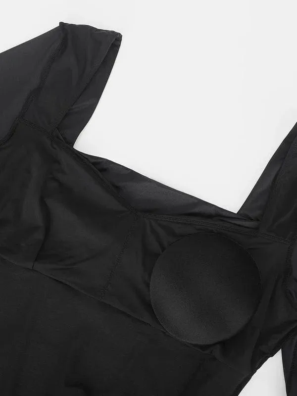 Square Neck Shapewear Tummy Control Bodysuit with Removable Pads