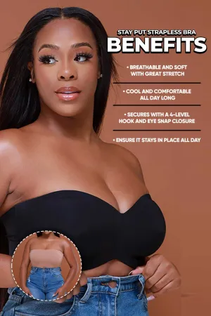 Stay Put Lightly Lined Strapless Bra - Black No. 276