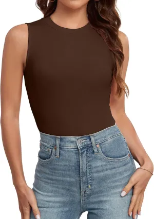 Tank Tops for Women Summer Sleeveless Racerback Casual Basic Ribbed Slim Fitted Shirts