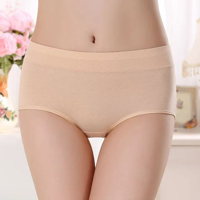 The new process pure cotton Women's Panties underwear Mid- waist sexy underwear Natural cotton briefs