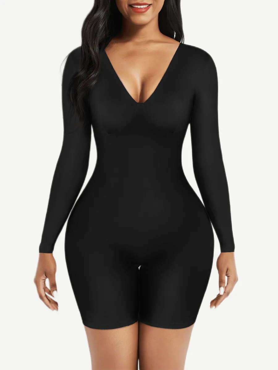 Wholesale Full Body Deep V-Neckline Mid-Thigh Tummy Control Shapewear