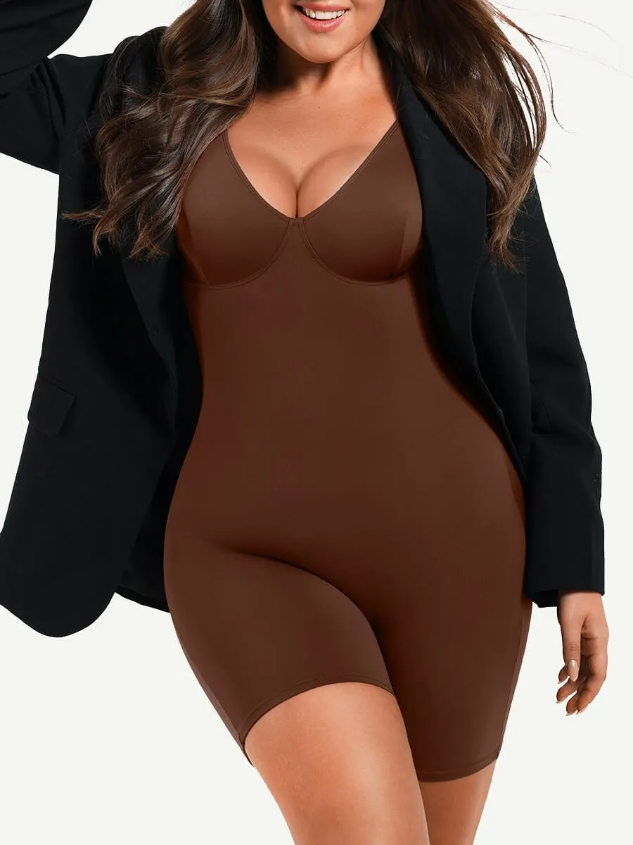 Wholesale Full Body Deep V-Neckline Mid-Thigh Tummy Control Shapewear