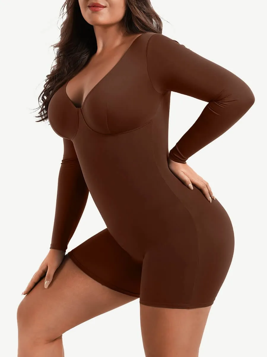 Wholesale Full Body Deep V-Neckline Mid-Thigh Tummy Control Shapewear