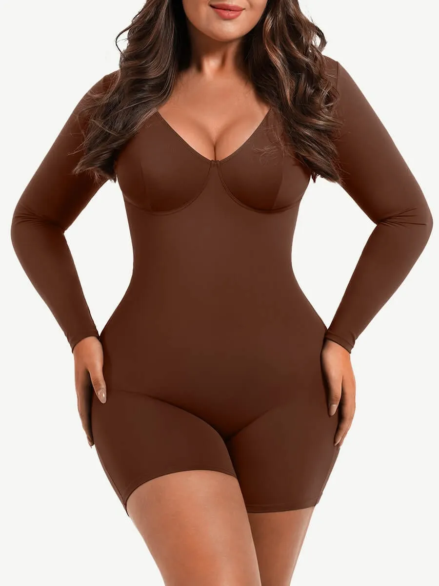Wholesale Full Body Deep V-Neckline Mid-Thigh Tummy Control Shapewear