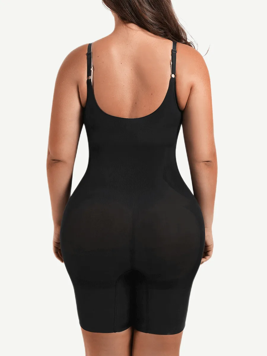 Wholesale Seamless Open-Bust Abdomen Flattening Mid-Thigh Bodysuit