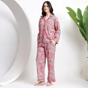 Women’s Cotton PJ Set Printed Nightwear for Comfort