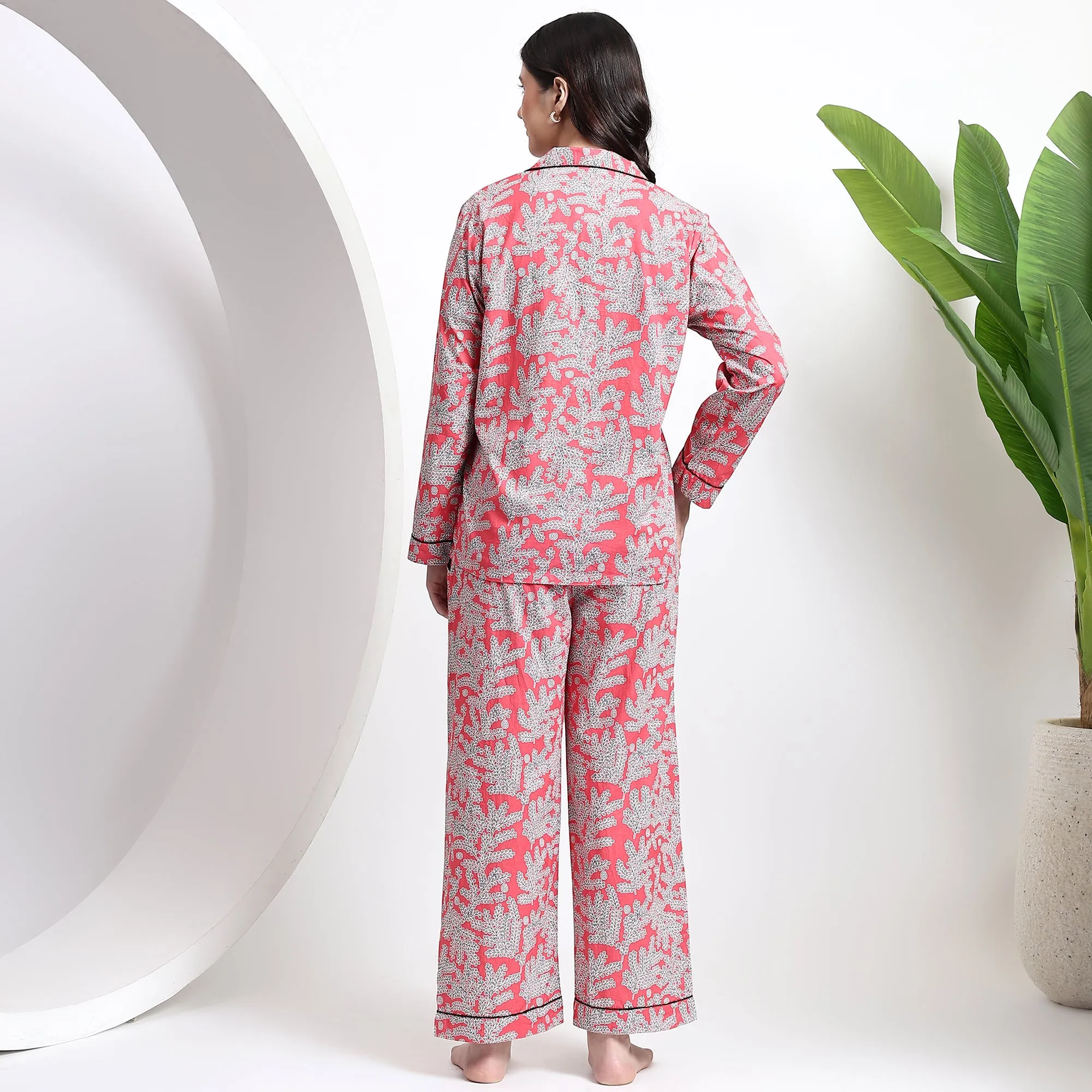 Women’s Cotton PJ Set Printed Nightwear for Comfort